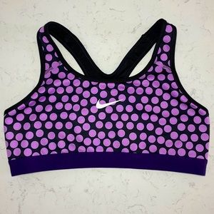Nike Pro Dri-Fit Polka Dot Sports Bra Purple Large